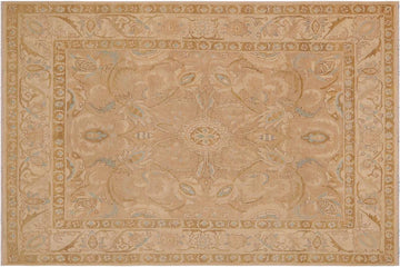 handmade Traditional Kafkaz Chobi Ziegler Lt. Brown Tan Hand Knotted RECTANGLE 100% WOOL area rug 9 x 12